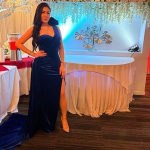 Floor Length Blue Gown